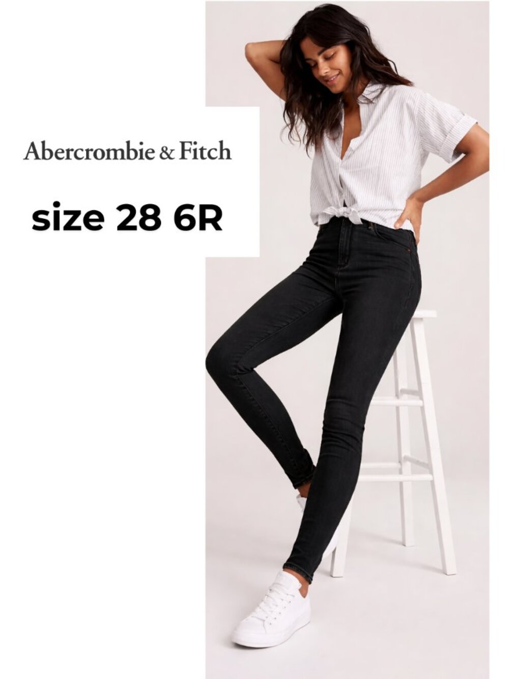 Abercrombie & Fitch Simone High-Rise Super Skinny Jeans Black